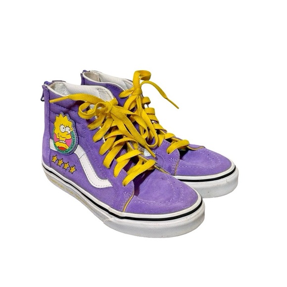 Vans The Simpsons Lisa for President Lisa 4 Prez Sk8 Hi Top Sneakers Kids Size 2 - Picture 2 of 13